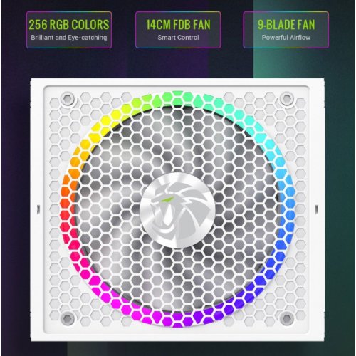 Блок питания GAMEMAX RGB PRO 850G 850W (RGB PRO 850G WH) White купить в Украине: Киев, Днепр, Харьков, Одесса  | Проверка совместимости, низкая цена, отзывы, характеристики от TELEMART фото 16 Блок питания GAMEMAX RGB PRO 850G 850W (RGB PRO 850G WH) White купить в Украине: Киев, Днепр, Харьков, Одесса  | Проверка совместимости, низкая цена, отзывы, характеристики от TELEMART фото