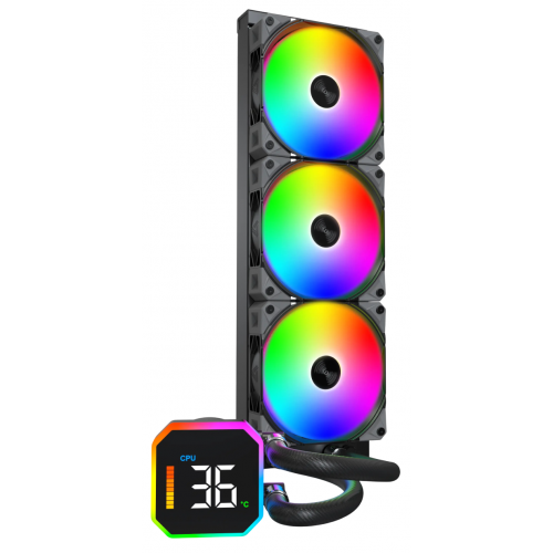 Готовая СВО Montech HyperFlow Digital 360 Black купить в Украине: Киев, Днепр, Харьков, Одесса  | Проверка совместимости, низкая цена, отзывы, характеристики от TELEMART фото