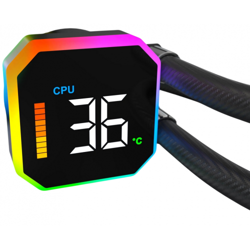 Готовая СВО Montech HyperFlow Digital 360 Black купить в Украине: Киев, Днепр, Харьков, Одесса  | Проверка совместимости, низкая цена, отзывы, характеристики от TELEMART фото