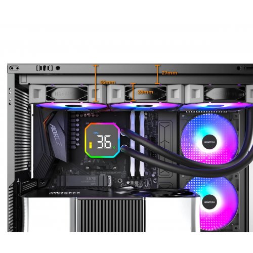 Готовая СВО Montech HyperFlow Digital 360 Black купить в Украине: Киев, Днепр, Харьков, Одесса  | Проверка совместимости, низкая цена, отзывы, характеристики от TELEMART фото