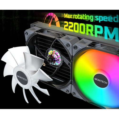 Готовая СВО Montech HyperFlow Digital 360 White купить в Украине: Киев, Днепр, Харьков, Одесса  | Проверка совместимости, низкая цена, отзывы, характеристики от TELEMART фото