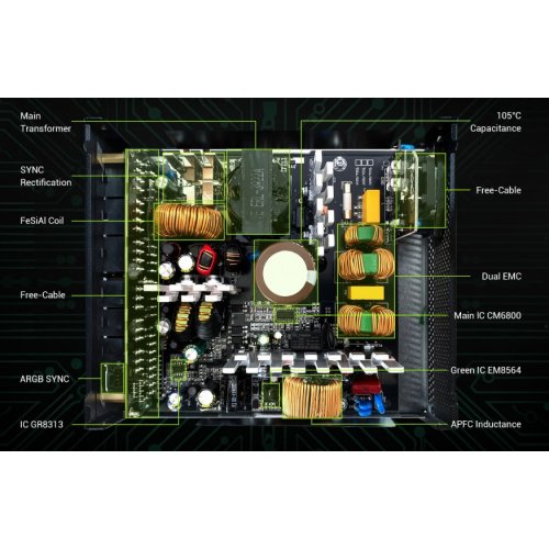 Блок питания GAMEMAX RGB 750G 750W (RGB 750G) Black купить в Украине: Киев, Днепр, Харьков, Одесса  | Проверка совместимости, низкая цена, отзывы, характеристики от TELEMART фото 14 Блок питания GAMEMAX RGB 750G 750W (RGB 750G) Black купить в Украине: Киев, Днепр, Харьков, Одесса  | Проверка совместимости, низкая цена, отзывы, характеристики от TELEMART фото