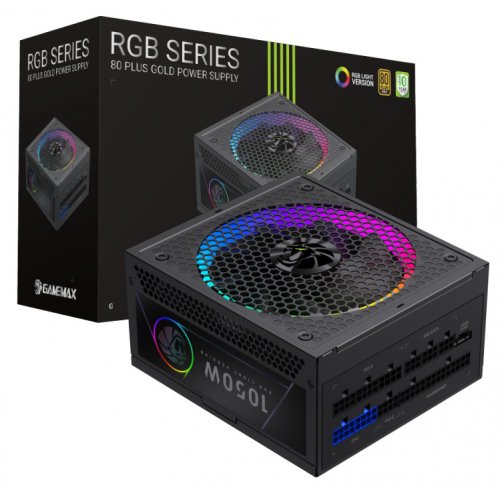Блок питания GAMEMAX RGB 1050G 1050W (RGB 1050G) Black купить в Украине: Киев, Днепр, Харьков, Одесса  | Проверка совместимости, низкая цена, отзывы, характеристики от TELEMART фото 5 Блок питания GAMEMAX RGB 1050G 1050W (RGB 1050G) Black купить в Украине: Киев, Днепр, Харьков, Одесса  | Проверка совместимости, низкая цена, отзывы, характеристики от TELEMART фото