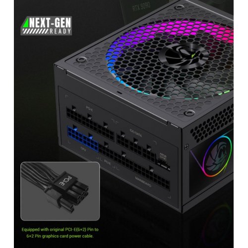 Блок питания GAMEMAX RGB 1050G 1050W (RGB 1050G) Black купить в Украине: Киев, Днепр, Харьков, Одесса  | Проверка совместимости, низкая цена, отзывы, характеристики от TELEMART фото 14 Блок питания GAMEMAX RGB 1050G 1050W (RGB 1050G) Black купить в Украине: Киев, Днепр, Харьков, Одесса  | Проверка совместимости, низкая цена, отзывы, характеристики от TELEMART фото