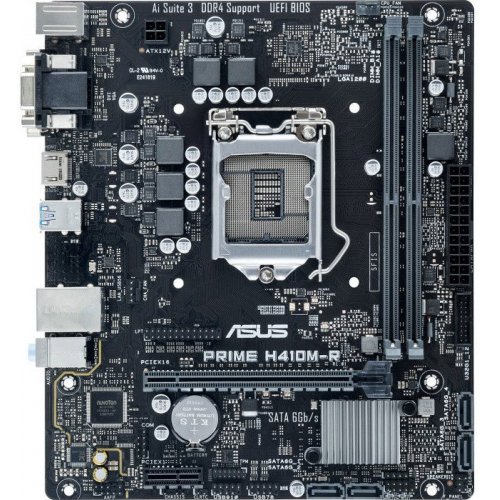 Материнская плата Asus PRIME H410M-R-SI (s1200, Intel H410) (Восстановлено продавцом, 820546) купить в Украине: Киев, Днепр, Харьков, Одесса  | Проверка совместимости, низкая цена, отзывы, характеристики от TELEMART фото