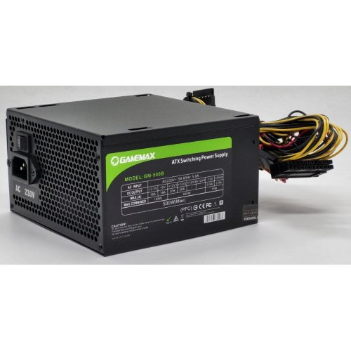 Блок живлення GAMEMAX 500W (GM-500B) (Відновлено продавцем, 820549) купити в Україні: Київ, Львів, Хмельницький, Тернопіль | Перевірка сумісності, низька ціна, відгуки, характеристики від TELEMART фото