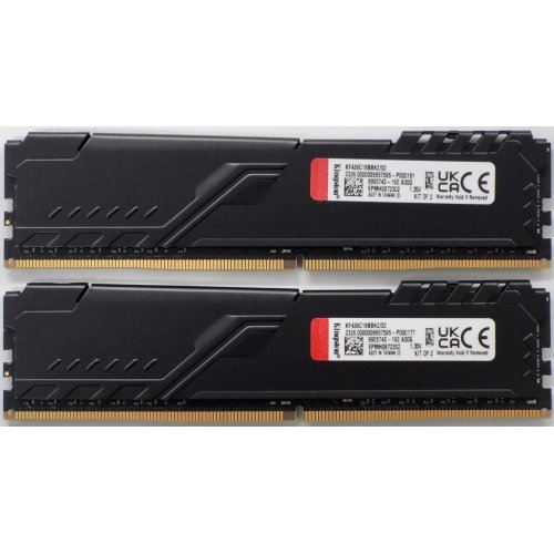 Озу Kingston DDR4 32GB (2x16GB) 3600Mhz FURY Beast Black (KF436C18BBK2/32) (Восстановлено продавцом, 820574) купить в Украине: Киев, Днепр, Харьков, Одесса  | Проверка совместимости, низкая цена, отзывы, характеристики от TELEMART фото