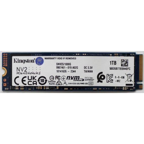 Ssd-диск Kingston NV2 3D NAND 1TB M.2 (2280 PCI-E) NVMe x4 (SNV2S/1000G) (Восстановлено продавцом, 820576) купить в Украине: Киев, Днепр, Харьков, Одесса  | Проверка совместимости, низкая цена, отзывы, характеристики от TELEMART фото