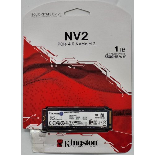 Ssd-диск Kingston NV2 3D NAND 1TB M.2 (2280 PCI-E) NVMe x4 (SNV2S/1000G) (Восстановлено продавцом, 820576) купить в Украине: Киев, Днепр, Харьков, Одесса  | Проверка совместимости, низкая цена, отзывы, характеристики от TELEMART фото