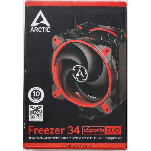 Кулер Arctic Freezer 34 eSports DUO (ACFRE00060A) Black/Red (Восстановлено продавцом, 820644) купить в Украине: Киев, Днепр, Харьков, Одесса  | Проверка совместимости, низкая цена, отзывы, характеристики от TELEMART фото