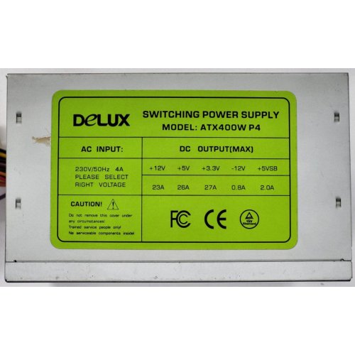Блок питания Delux 400W (ATX-400W P4) (Восстановлено продавцом, 820649) купить в Украине: Киев, Днепр, Харьков, Одесса  | Проверка совместимости, низкая цена, отзывы, характеристики от TELEMART фото