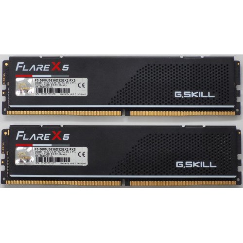 Озу G.Skill DDR5 64GB (2x32GB) 5600Mhz Flare X5 (F5-5600J3636D32GX2-FX5) (Восстановлено продавцом, 820840) купить в Украине: Киев, Днепр, Харьков, Одесса  | Проверка совместимости, низкая цена, отзывы, характеристики от TELEMART фото