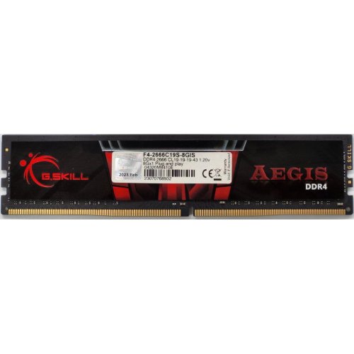 Озу G.Skill DDR4 8GB 2666Mhz Aegis (F4-2666C19S-8GIS) (Восстановлено продавцом, 820844) купить в Украине: Киев, Днепр, Харьков, Одесса  | Проверка совместимости, низкая цена, отзывы, характеристики от TELEMART фото