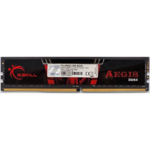 Озу G.Skill DDR4 8GB 2666Mhz Aegis (F4-2666C19S-8GIS) (Восстановлено продавцом, 820846) купить в Украине: Киев, Днепр, Харьков, Одесса  | Проверка совместимости, низкая цена, отзывы, характеристики от TELEMART фото