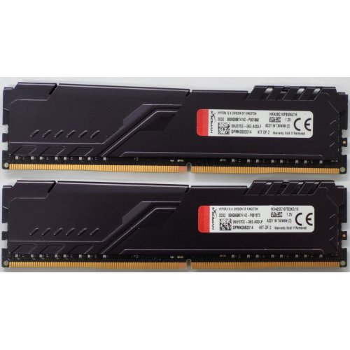 Озп HyperX DDR4 16GB (2x8GB) 2666Mhz Fury Black (HX426C16FB3K2/16) (Відновлено продавцем, 820847) купити в Україні: Київ, Львів, Хмельницький, Тернопіль | Перевірка сумісності, низька ціна, відгуки, характеристики від TELEMART фото