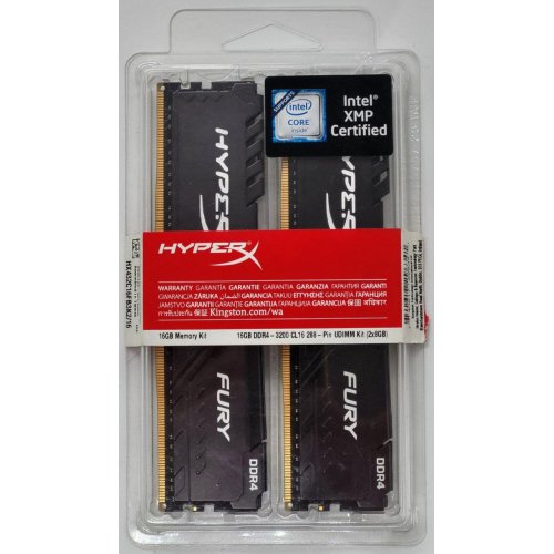 Озу HyperX DDR4 16GB (2x8GB) 3200Mhz Fury Black (HX432C16FB3K2/16) (Восстановлено продавцом, 820848) купить в Украине: Киев, Днепр, Харьков, Одесса  | Проверка совместимости, низкая цена, отзывы, характеристики от TELEMART фото