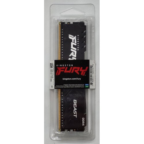 Озу Kingston DDR4 16GB 2666Mhz FURY Beast Black (KF426C16BB1/16) (Восстановлено продавцом, 820851) купить в Украине: Киев, Днепр, Харьков, Одесса  | Проверка совместимости, низкая цена, отзывы, характеристики от TELEMART фото