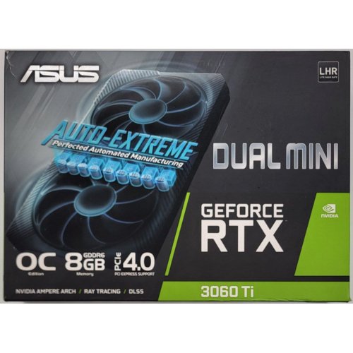 Відеокарта Asus GeForce RTX 3060 Ti Mini OC 8192MB (DUAL-RTX3060TI-O8G-MINI-V2) (Відновлено продавцем, 820905) купити в Україні: Київ, Львів, Хмельницький, Тернопіль | Перевірка сумісності, низька ціна, відгуки, характеристики від TELEMART фото