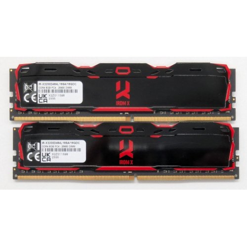 Озу GoodRAM DDR4 16GB (2x8GB) 3200Mhz Iridium X Black (IR-X3200D464L16SA/16GDC) (Восстановлено продавцом, 821274) купить в Украине: Киев, Днепр, Харьков, Одесса  | Проверка совместимости, низкая цена, отзывы, характеристики от TELEMART фото