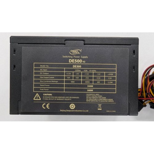 Блок питания Deepcool DE500 V2 350W (DP-DE500US-PH) (Восстановлено продавцом, 821378) купить в Украине: Киев, Днепр, Харьков, Одесса  | Проверка совместимости, низкая цена, отзывы, характеристики от TELEMART фото