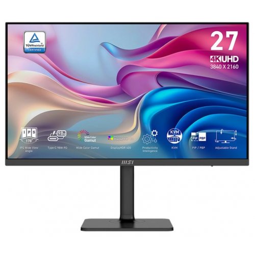 Монитор MSI 27" Modern MD272UPHG Black купить в Украине: Киев, Днепр, Харьков, Одесса  | Низкая цена, отзывы, характеристики от TELEMART фото 1 Монитор MSI 27" Modern MD272UPHG Black купить в Украине: Киев, Днепр, Харьков, Одесса  | Низкая цена, отзывы, характеристики от TELEMART фото