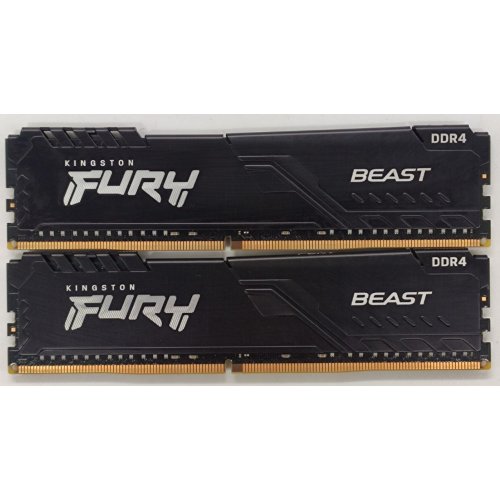 Озу Kingston DDR4 32GB (2x16GB) 3200Mhz FURY Beast Black (KF432C16BB1K2/32) (Восстановлено продавцом, 821461) купить в Украине: Киев, Днепр, Харьков, Одесса  | Проверка совместимости, низкая цена, отзывы, характеристики от TELEMART фото