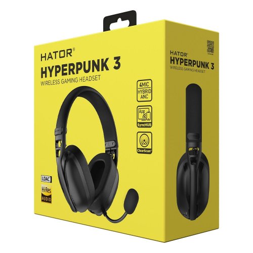 Уценка наушники HATOR Hyperpunk 3 Wireless (ESH15) Black (Вскрытая упаковка, 821465) купить в Украине: Киев, Днепр, Харьков, Одесса  | Низкая цена, отзывы, характеристики от TELEMART фото