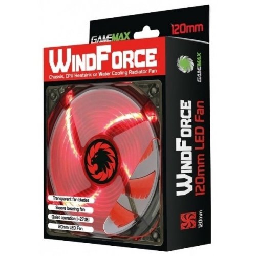 Продати Кулер GAMEMAX WindForce LED Red (GMX-WF12R) за Trade-In у інтернет-магазині Телемарт - Київ, Дніпро, Україна фото