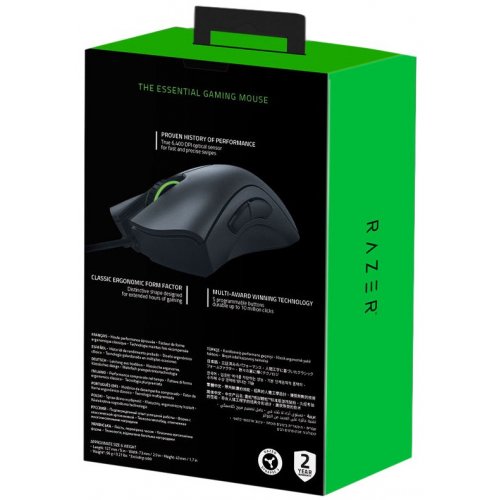 Уцінка миша Razer DeathAdder Essential (RZ01-03850100-R3M1) Black (Сліди використання, 821696) купити в Україні: Київ, Львів, Хмельницький, Тернопіль | Низька ціна, відгуки, характеристики від TELEMART фото 7 Уцінка миша Razer DeathAdder Essential (RZ01-03850100-R3M1) Black (Сліди використання, 821696) купити в Україні: Київ, Львів, Хмельницький, Тернопіль | Низька ціна, відгуки, характеристики від TELEMART фото