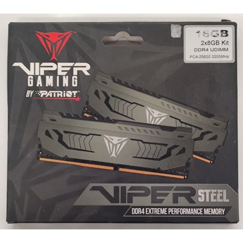 Озп Patriot DDR4 16GB (2x8GB) 3200Mhz Viper Steel (PVS416G320C6K) (Відновлено продавцем, 821726) купити в Україні: Київ, Львів, Хмельницький, Тернопіль | Перевірка сумісності, низька ціна, відгуки, характеристики від TELEMART фото