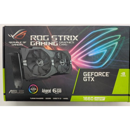 Видеокарта Asus ROG GeForce GTX 1660 SUPER STRIX Advanced Edition 6144MB (ROG-STRIX-GTX1660S-A6G-GAMING) (Восстановлено продавцом, 821957) купить в Украине: Киев, Днепр, Харьков, Одесса  | Проверка совместимости, низкая цена, отзывы, характеристики от TELEMART фото