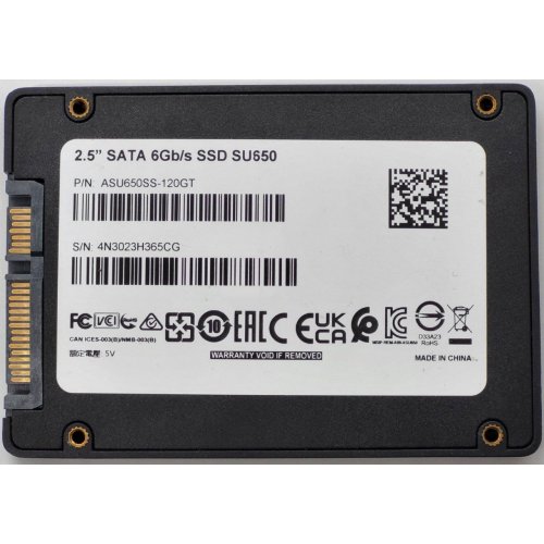Ssd-диск ADATA Ultimate SU650 3D NAND 120GB 2.5" (ASU650SS-120GT-R) (Восстановлено продавцом, 821970) купить в Украине: Киев, Днепр, Харьков, Одесса  | Проверка совместимости, низкая цена, отзывы, характеристики от TELEMART фото