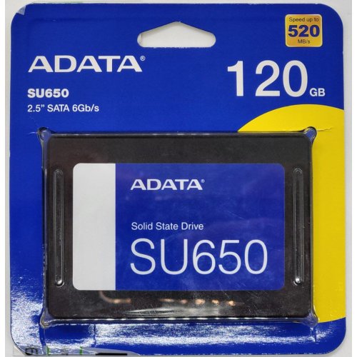 Ssd-диск ADATA Ultimate SU650 3D NAND 120GB 2.5" (ASU650SS-120GT-R) (Восстановлено продавцом, 821970) купить в Украине: Киев, Днепр, Харьков, Одесса  | Проверка совместимости, низкая цена, отзывы, характеристики от TELEMART фото