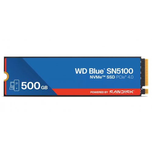 SSD-диск Western Digital Blue SN5100 3D NAND QLC 500GB (2280 PCI-E) NVMe x4 (WDS500G5B0E-00CPE0) купить в Украине: Киев, Днепр, Харьков, Одесса  | Проверка совместимости, низкая цена, отзывы, характеристики от TELEMART фото