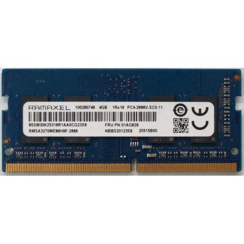 Озу Ramaxel SODIMM DDR4 4GB 2666Mhz (RMSA3270ME86H9F-2666) (Восстановлено продавцом, 822043) купить в Украине: Киев, Днепр, Харьков, Одесса  | Проверка совместимости, низкая цена, отзывы, характеристики от TELEMART фото
