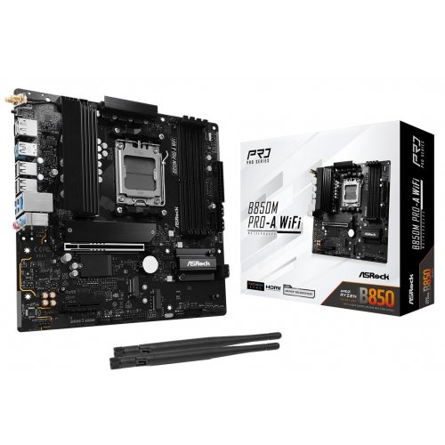 Уценка материнская плата AsRock B850M Pro-A WiFi (sAM5, AMD B850) (Следы использования, 822070) купить в Украине: Киев, Днепр, Харьков, Одесса  | Проверка совместимости, низкая цена, отзывы, характеристики от TELEMART фото 1 Уценка материнская плата AsRock B850M Pro-A WiFi (sAM5, AMD B850) (Следы использования, 822070) купить в Украине: Киев, Днепр, Харьков, Одесса  | Проверка совместимости, низкая цена, отзывы, характеристики от TELEMART фото