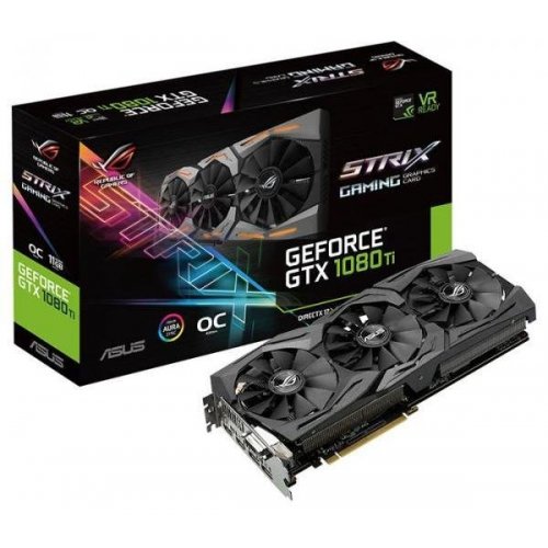 Відеокарта Asus ROG GeForce GTX 1080 TI STRIX OC 11264MB (ROG-STRIX-GTX1080TI-O11G-GAMING) (Відновлено продавцем, 822078) купити в Україні: Київ, Львів, Хмельницький, Тернопіль | Перевірка сумісності, низька ціна, відгуки, характеристики від TELEMART фото