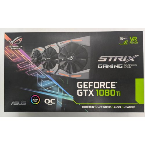 Відеокарта Asus ROG GeForce GTX 1080 TI STRIX OC 11264MB (ROG-STRIX-GTX1080TI-O11G-GAMING) (Відновлено продавцем, 822078) купити в Україні: Київ, Львів, Хмельницький, Тернопіль | Перевірка сумісності, низька ціна, відгуки, характеристики від TELEMART фото