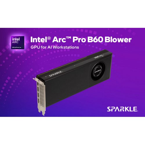 Видеокарта SPARKLE Intel Arc Pro B60 Blower 24576MB (SBP60W-24G PRO B60) купить в Украине: Киев, Днепр, Харьков, Одесса  | Проверка совместимости, низкая цена, отзывы, характеристики от TELEMART фото