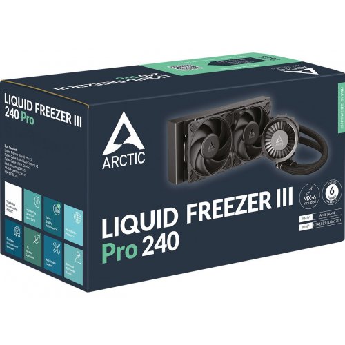 Уцінка готова сво Arctic Liquid Freezer III Pro 240 (ACFRE00178A) Black (Розкрита упаковка, 822306) купити в Україні: Київ, Львів, Хмельницький, Тернопіль | Перевірка сумісності, низька ціна, відгуки, характеристики від TELEMART фото 6 Уцінка готова сво Arctic Liquid Freezer III Pro 240 (ACFRE00178A) Black (Розкрита упаковка, 822306) купити в Україні: Київ, Львів, Хмельницький, Тернопіль | Перевірка сумісності, низька ціна, відгуки, характеристики від TELEMART фото