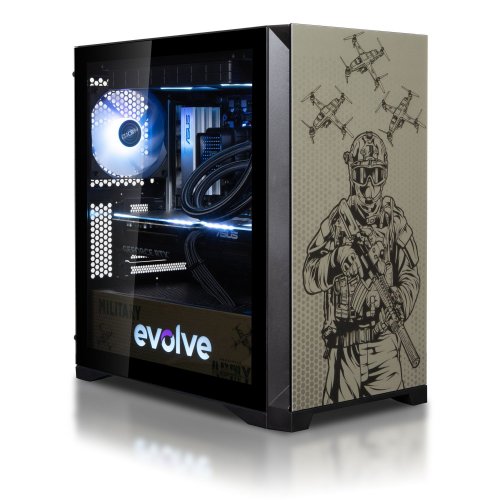 Компьютер EVOLVE SpecialPart Military:Camouflage Edition (EVSP-MCER907XN507R-D532S1TBK) Black купить в Украине: Киев, Днепр, Харьков, Одесса  | Низкая цена, отзывы, характеристики от TELEMART фото