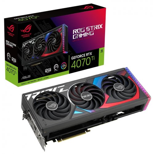 Видеокарта Asus ROG GeForce RTX 4070 Ti STRIX 12288MB (ROG-STRIX-RTX4070TI-12G-GAMING) (Восстановлено продавцом, 822341) купить в Украине: Киев, Днепр, Харьков, Одесса  | Проверка совместимости, низкая цена, отзывы, характеристики от TELEMART фото