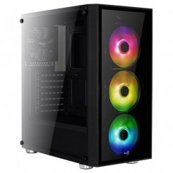 Корпус Aerocool PGS-B QUARTZ RGB Window без БП Black
