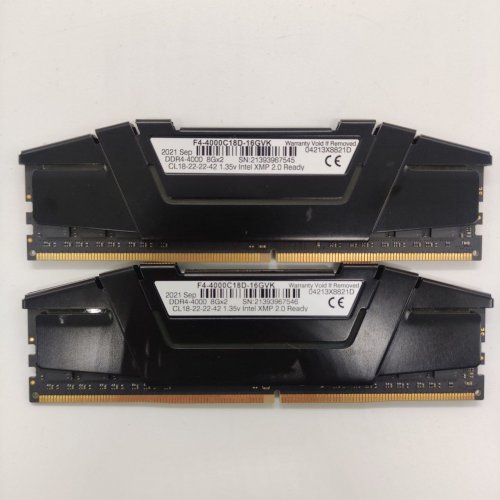 Озп G.Skill DDR4 16GB (2x8GB) 4000Mhz Ripjaws V Black (F4-4000C18D-16GVK) (Відновлено продавцем, 822506) купити в Україні: Київ, Львів, Хмельницький, Тернопіль | Перевірка сумісності, низька ціна, відгуки, характеристики від TELEMART фото