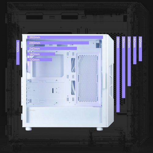 Корпус Zalman I3 Neo V2 Tempered Glass без БЖ White купити в Україні: Київ, Львів, Хмельницький, Тернопіль | Перевірка сумісності, низька ціна, відгуки, характеристики від TELEMART фото