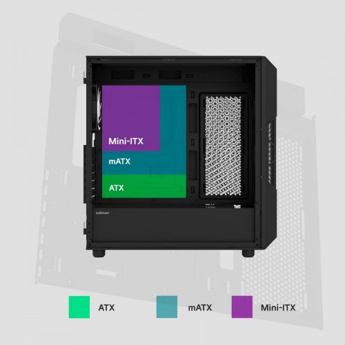 Корпус Zalman I3 Neo V2 Tempered Glass без БЖ Black купити в Україні: Київ, Львів, Хмельницький, Тернопіль | Перевірка сумісності, низька ціна, відгуки, характеристики від TELEMART фото