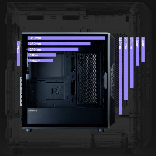 Корпус Zalman I3 Neo V2 Tempered Glass без БЖ Black купити в Україні: Київ, Львів, Хмельницький, Тернопіль | Перевірка сумісності, низька ціна, відгуки, характеристики від TELEMART фото