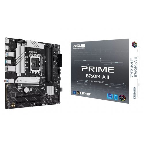 Материнская плата Asus PRIME B760M-A II (s1700, Intel B760) купить в Украине: Киев, Днепр, Харьков, Одесса  | Проверка совместимости, низкая цена, отзывы, характеристики от TELEMART фото