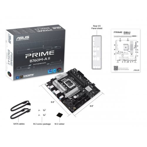 Материнская плата Asus PRIME B760M-A II (s1700, Intel B760) купить в Украине: Киев, Днепр, Харьков, Одесса  | Проверка совместимости, низкая цена, отзывы, характеристики от TELEMART фото