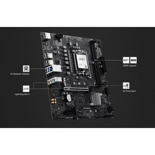 Материнська плата MSI PRO B860M-E (s1851, Intel B860) купити в Україні: Київ, Львів, Хмельницький, Тернопіль | Перевірка сумісності, низька ціна, відгуки, характеристики від TELEMART фото